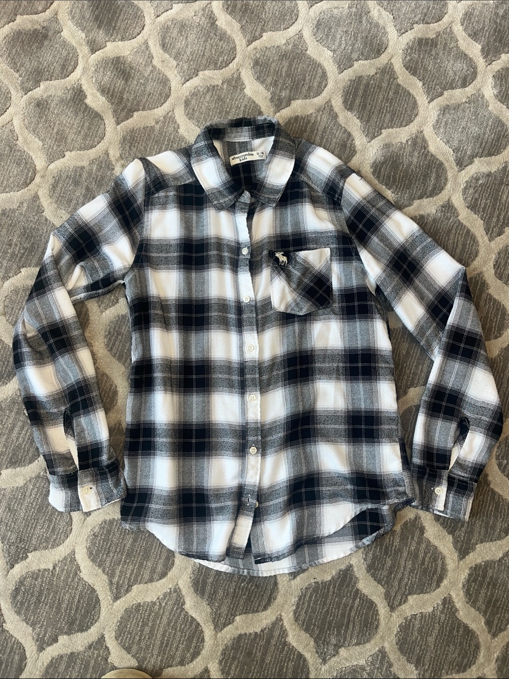 abercrombie kids Black and White Plaid Button-Up Shirt